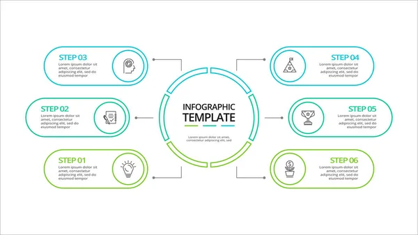 Concetto Creativo Infografica Con Fasi Opzioni Parti Processi — Vettoriale Stock