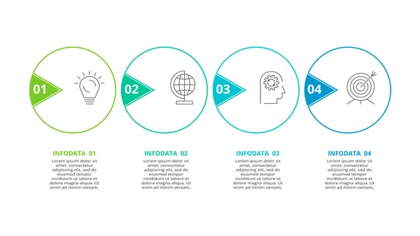 Concepto Creativo Para Infografía Con Pasos Opciones Piezas Procesos — Archivo Imágenes Vectoriales