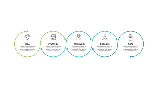 Concept Créatif Pour Infographie Avec Étapes Options Pièces Processus — Image vectorielle