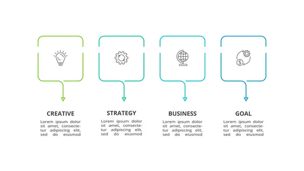 Concepto Creativo Para Infografía Con Pasos Opciones Piezas Procesos — Vector de stock