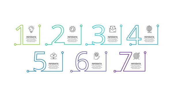 Conceito Criativo Para Infográfico Com Passos Opções Peças Processos — Vetor de Stock