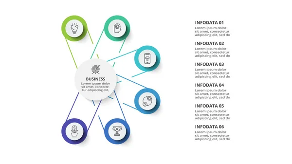 Concept Créatif Pour Infographie Avec Étapes Options Pièces Processus — Image vectorielle