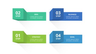 3 boyutlu vektör bilgi piramidi, veya 4 renkli yükselme katmanıyla karşılaştırma tablosu.