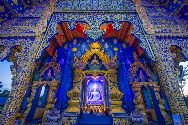 Chiang Rai Thailand July 2020 Skønheden Det Blå Tempel Eller - Stock-foto