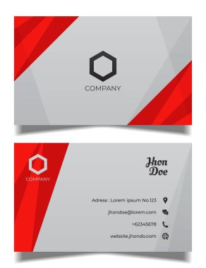 profesyonel kart vektör şablonu, kırmızı ve beyaz kartvizit