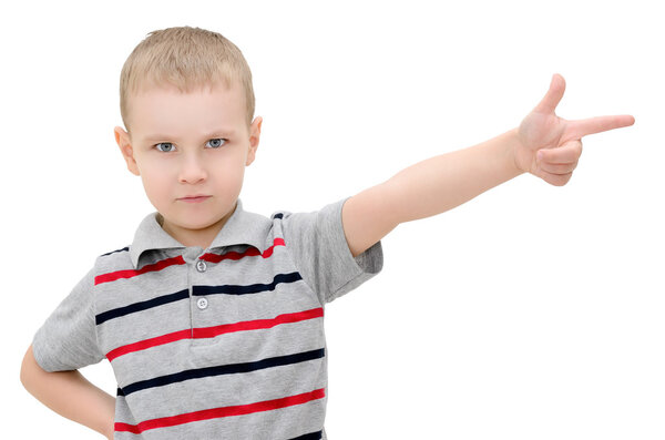 Children's hands give an apple isolated on white background