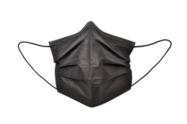 Koruyucu, siyah maskeli, beyaz arka planda.