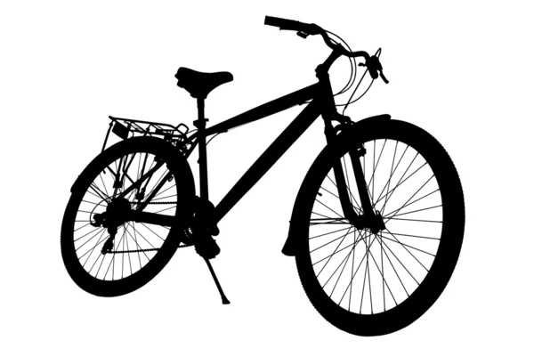 Silhouette Fahrrad isoliert auf weißem Hintergrund. — Stockfoto