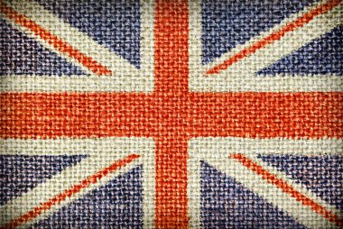 kaba kumaş dokusuna union jack görüntüsü ile.