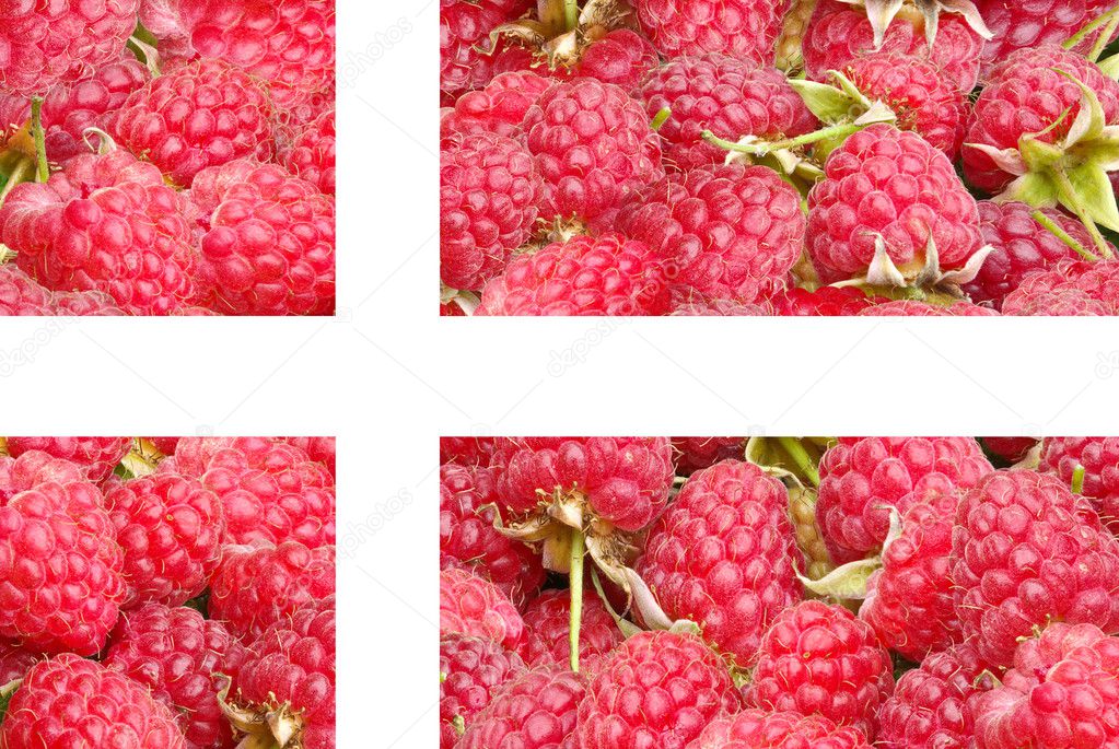 Flag of Denmark from raspberries and currants.