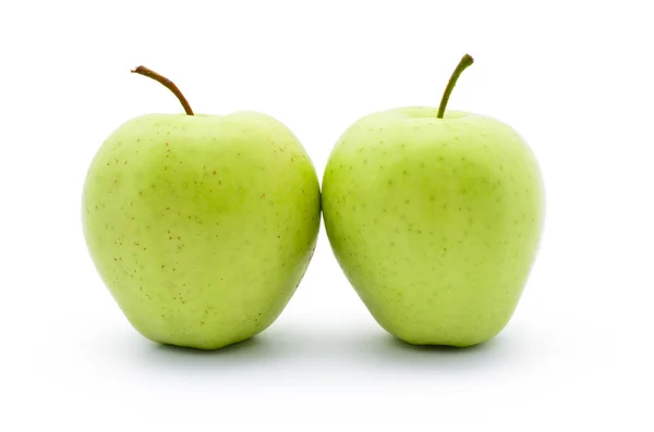 Gouden heerlijke verscheidenheid appels, geïsoleerd op een witte achtergrond — Stockfoto