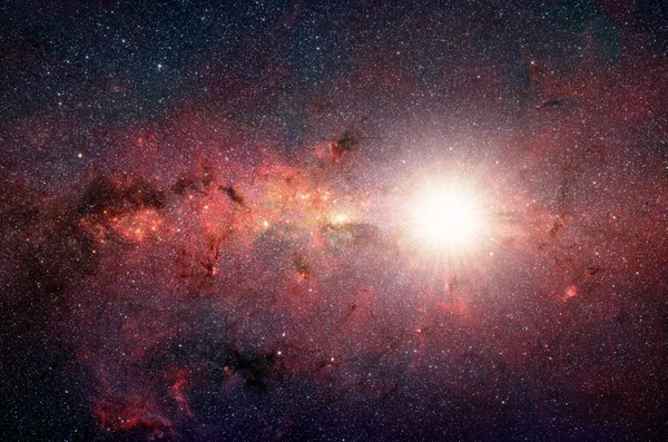 Bright, shining star in the background galaxy. Elements of this image furnished by NASA — Stock Photo, Image