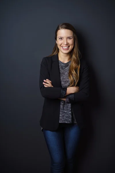 Pretty happy confident young woman — Stock Photo, Image