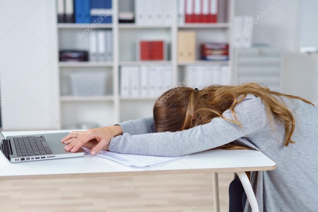 Woman Asleep At Desk In Office Stock Photo C Racorn 103223726