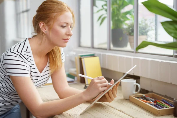 Artistic young designer working on the office — Stock Photo, Image