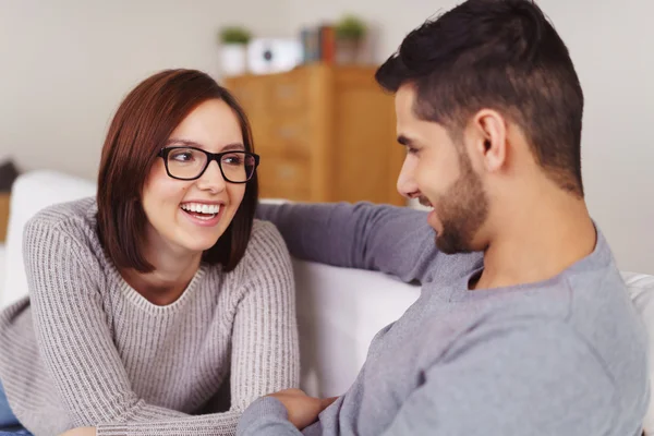 Attractive young couple looking at each other — Stock Photo, Image