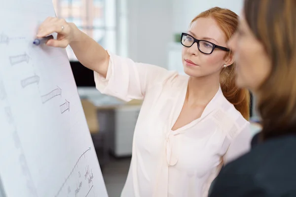 Young female business team brainstorming — Zdjęcie stockowe