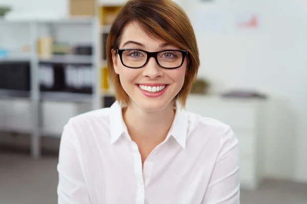 Cute corporate worker with pleasant smile — Stock Photo, Image