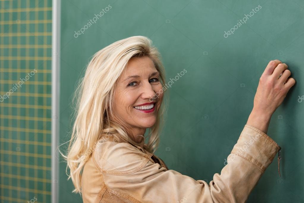 Lehrerin Jungfrau Blonde Onanieren