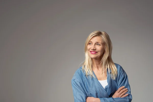 Thoughtful Happy Woman — Stock Photo, Image