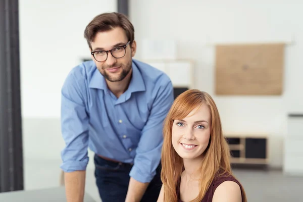 Young Happy Business People in Office — Stock fotografie