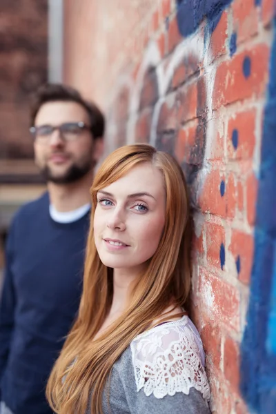 Pretty Lady Beside her Man — Stock fotografie