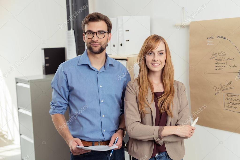 Confident Young Professional Couple In the Office — Stock Photo