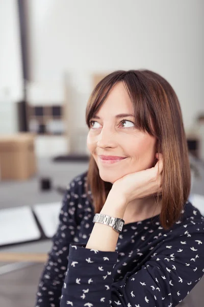 Woman Thinking Something Good — ストック写真