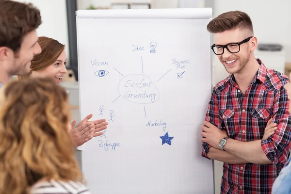 Young Office People Having a Funny Brainstorming — Stock Photo, Image