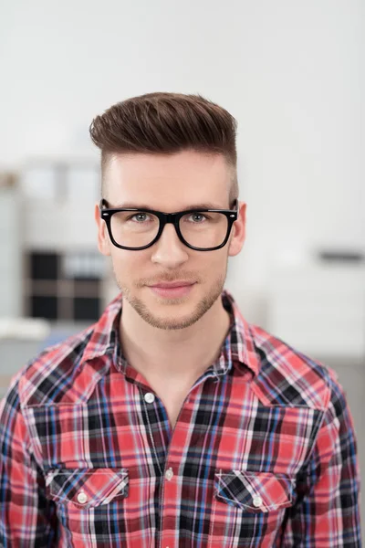 Handsome Young Man with Glasses In the Office — Stock Photo, Image