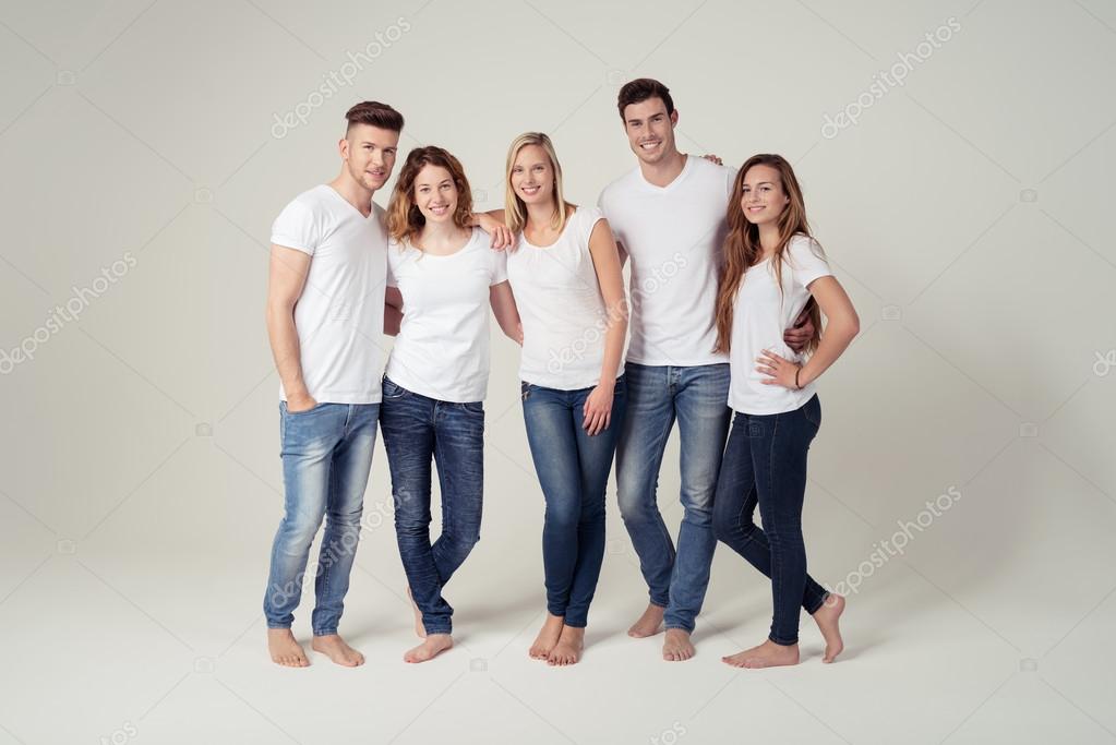 plain white shirt and jeans