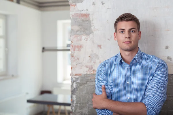 Handsome Young Office Man Inside the Building — Stock Photo, Image
