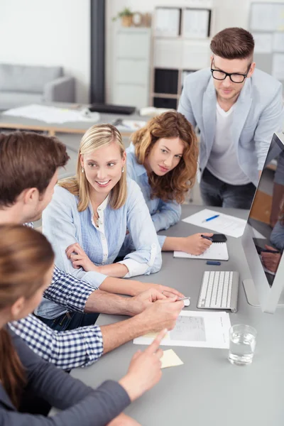 Office Workers Brainstorming Inside the Office — Stock Photo, Image