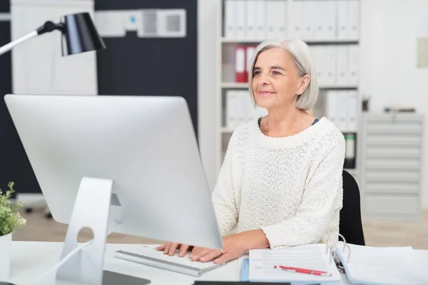 Senior businesswoman at work in the office — Stockfoto