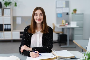 young businesswoman smiling clipart