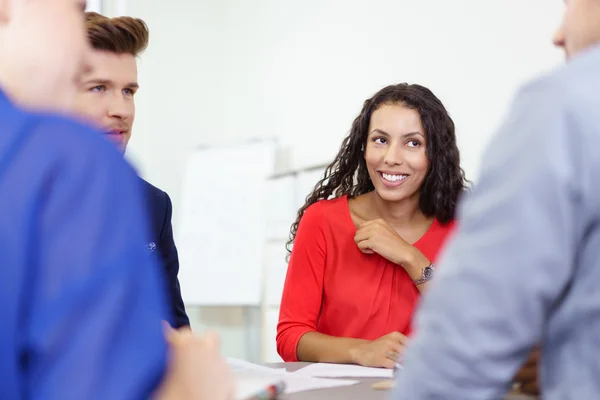 Colleagues Listening to Leader During a Meeting — Stock Photo, Image