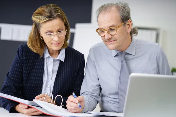 Middle-aged colleagues working together — Stock Photo, Image