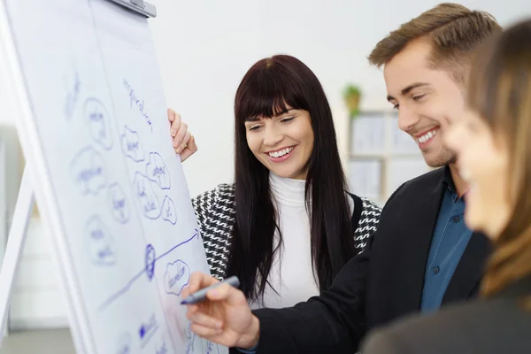 Sorridente successo giovane team di business — Foto Stock