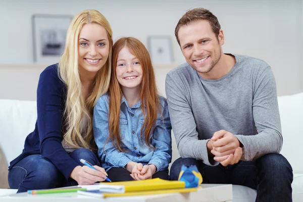 Smiling happy family portrait — 스톡 사진