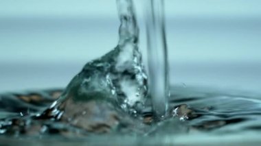 Su, su damlası, doğa, kapat, arkaplan, hareket, dalga, mavi