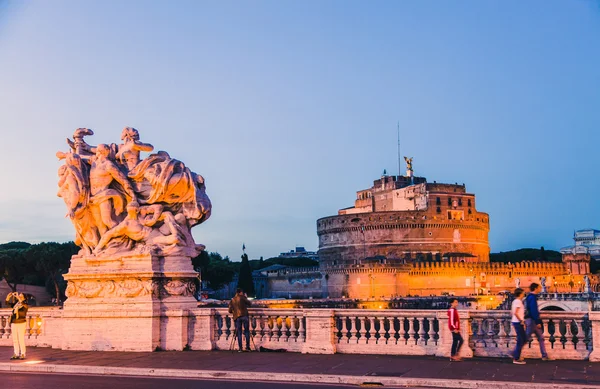 Bridge och Angels Castle i Rom — Stockfoto