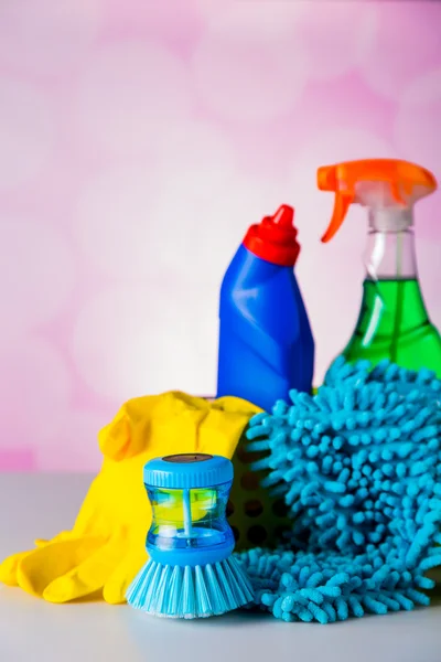 Cleaning equipment with hard light and saturated colors — Stock Photo, Image