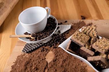 Kahve molası, ortam doymuş ev concept