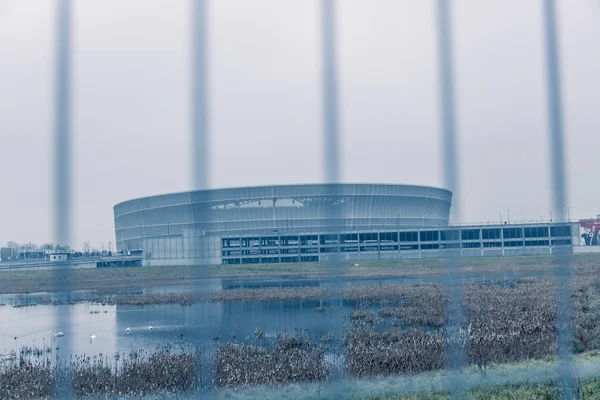 Omgivende koldt tone stadion i Wroclaw Polen - Stock-foto