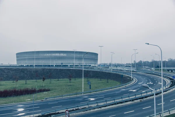 Stadion, modern építészet, Wroclaw, Lengyelország — Stock Fotó