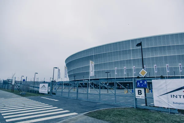 Otoczenia sygnał zimnej stadion w Polsce Wrocław — Zdjęcie stockowe