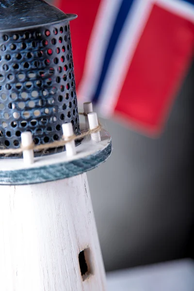 Norweski latarni, koncepcja przyrody nadmorskiej — Zdjęcie stockowe