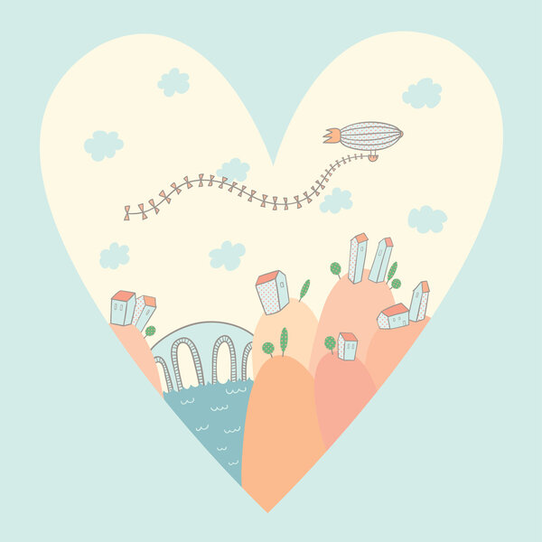 Vector illustration of idyllic landscape