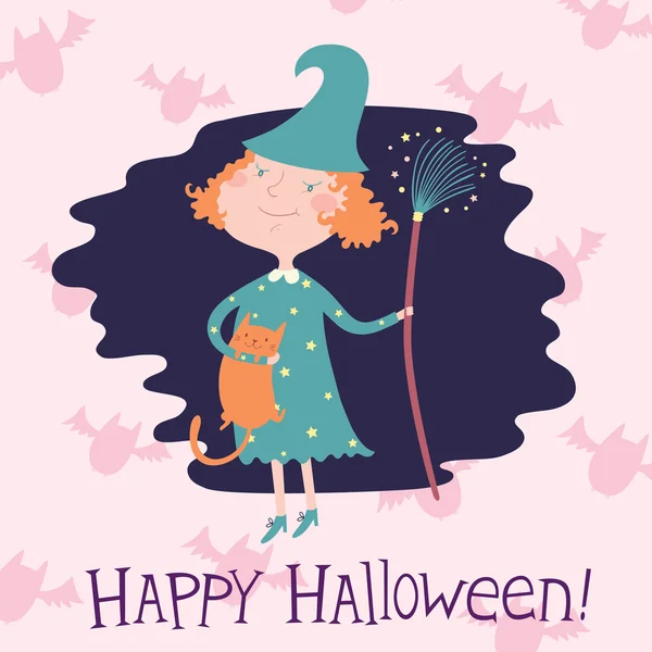 Tarjeta vectorial feliz Halloween — Vector de stock