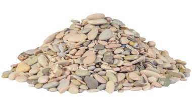 İzole beyaz arka plan yığını çakıl taşları